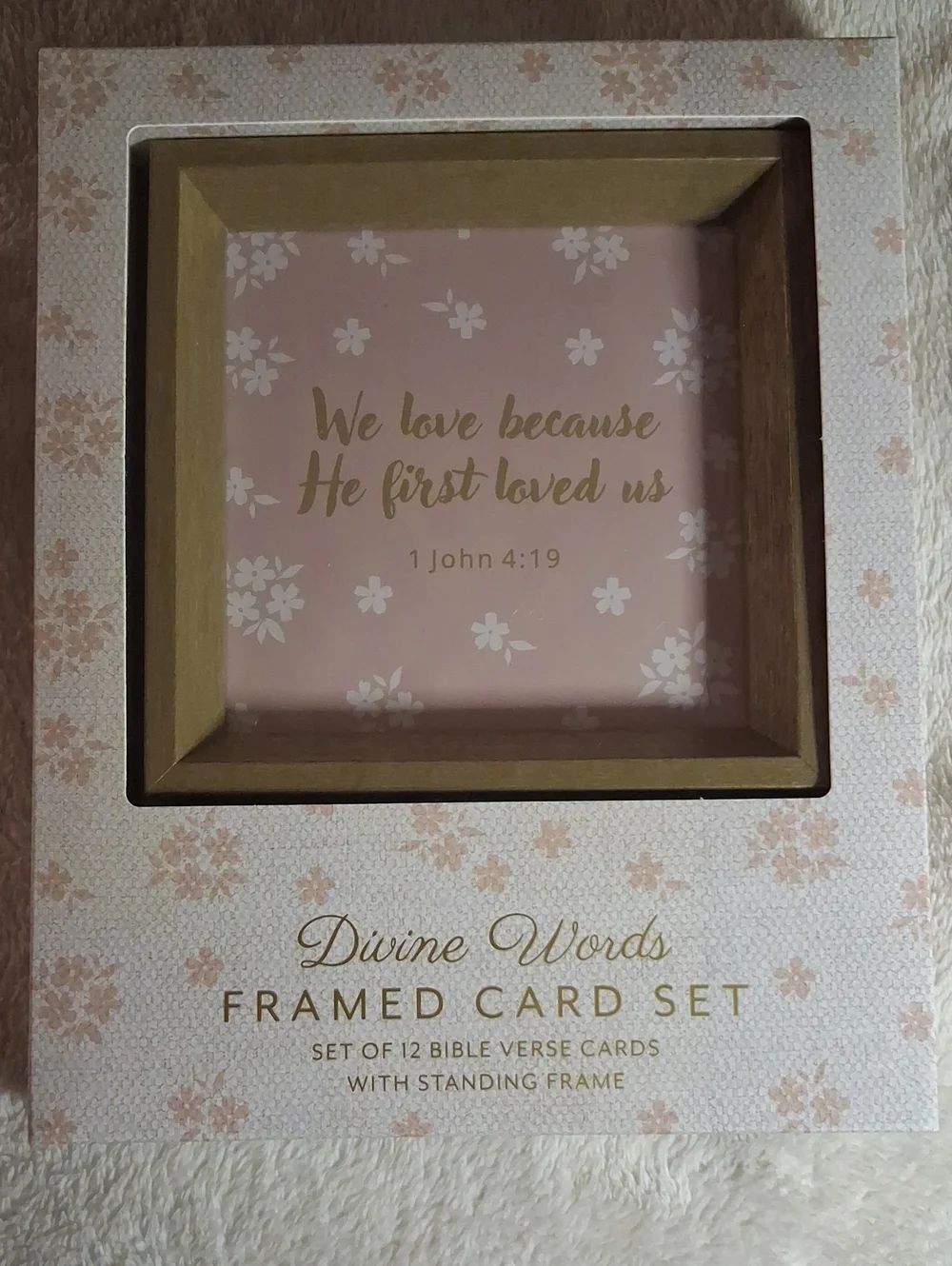 Divine Words Framed 12 Bible Verse Cards 8Card Set - Pink